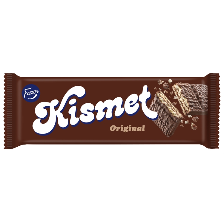 Vohvelipatukka Fazer Kismet 55 g - vastuullisesta kaakaosta, ilman palmuöljyä