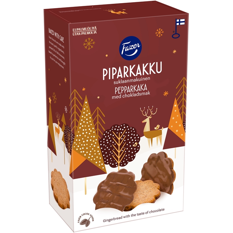 Piparkakku Fazer suklaanmakuinen 175 g - maitosuklaakuorrute, ei palmuöljyä