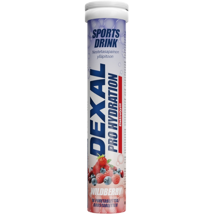 Poretabletti Dexal Pro Hydration metsämarja 18 kpl - uuden sukupolven urheilujuoma