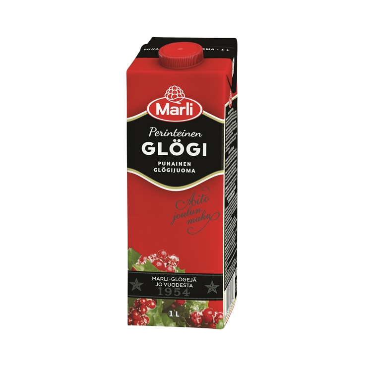 Glögi Marli 1 l - perinteinen punainen glögijuoma lämpimänä tai kylmänä