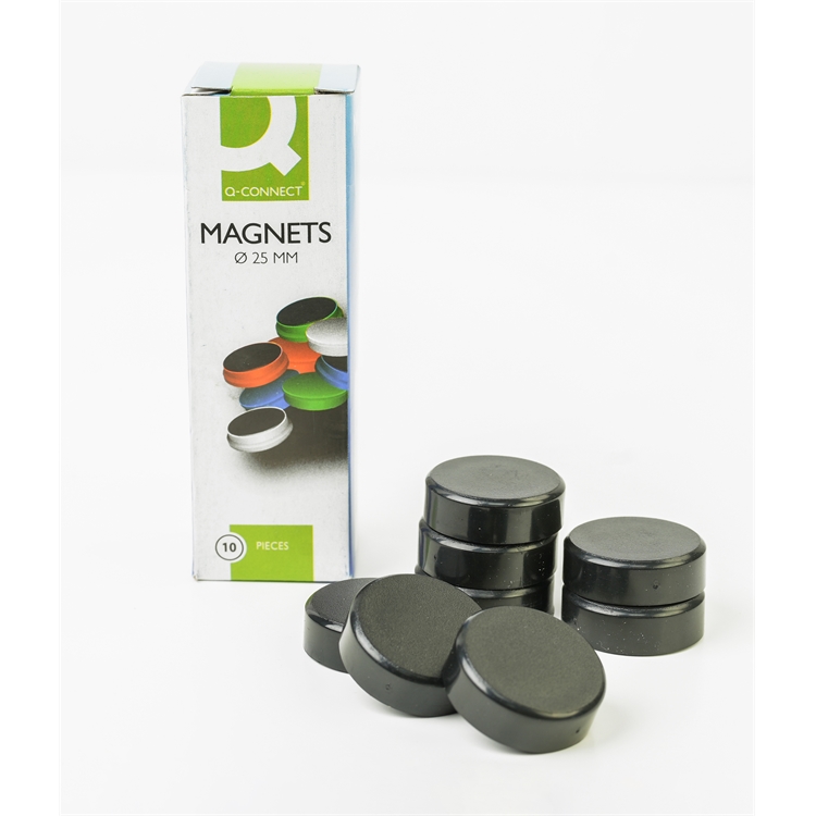 Magneetti Q-CONNECT 25 mm musta /10