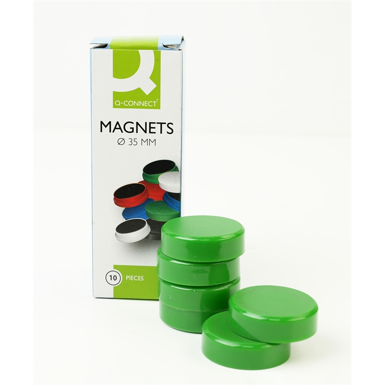 Magneetti Q-CONNECT 35 mm vihreä /10