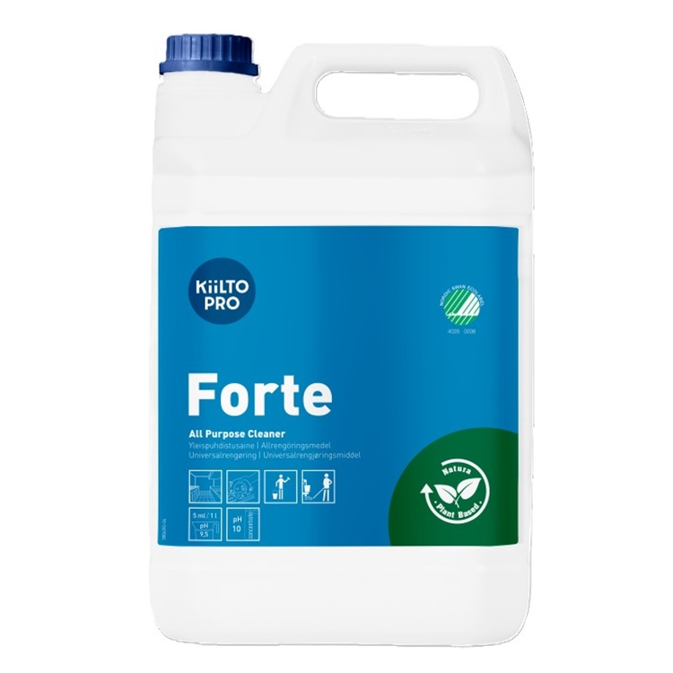 Yleispuhdistusaine Kiilto Pro Forte 5L - Natura-sarjaa, hajustamaton, myös astioiden käsinpesuun
