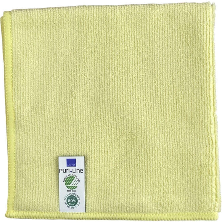 Mikrokuituliina Puri-Line Basic 32x32cm keltainen /10 - hyvä imu- ja puhdistuskyky, Joutsenmerkki