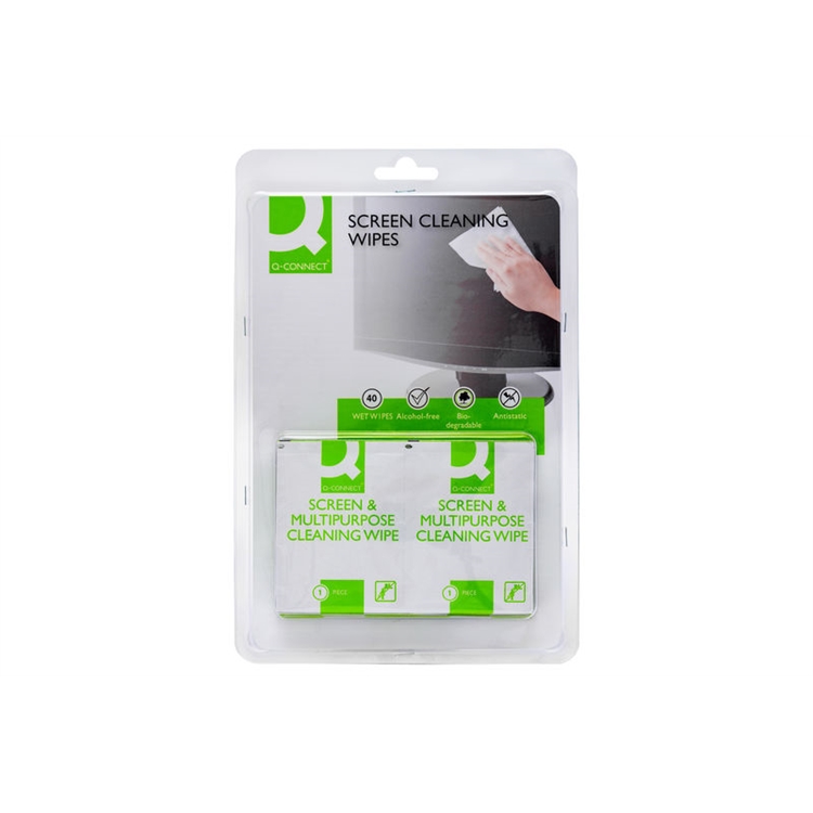 Puhdistuspyyhe näytöille ja linsseille Q-CONNECT /40