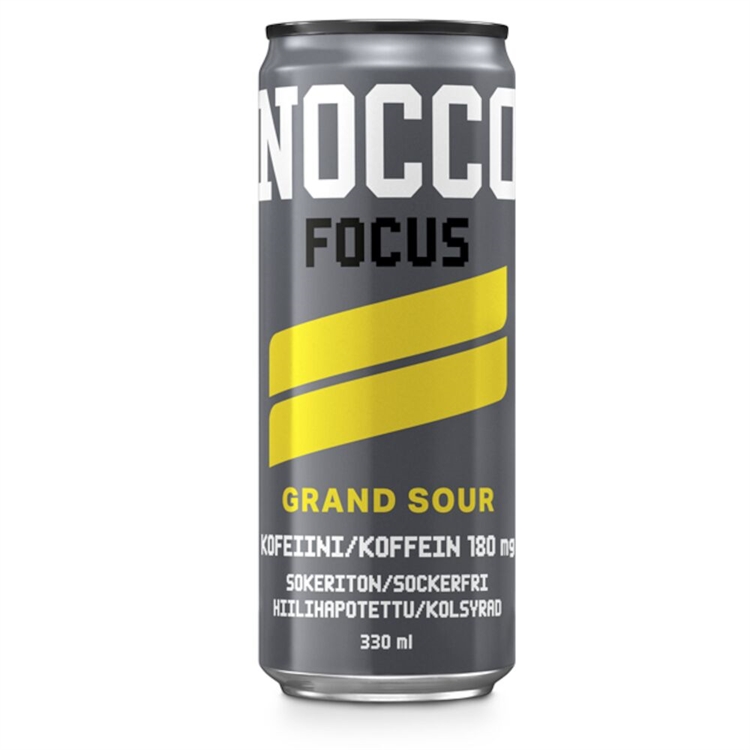 Energiajuoma NOCCO Focus Grand Sour 330 ml (ei sis pant) - sitruunaa, seljankukkaa, omenaa