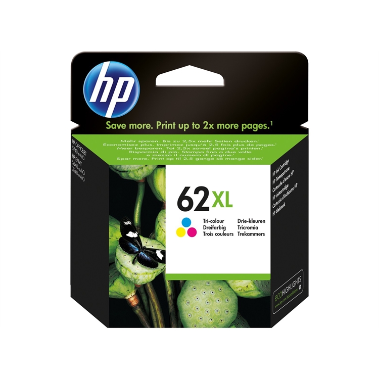 Värikasetti mustesuihku HP 62XL Envy 5540/5644 3-väri