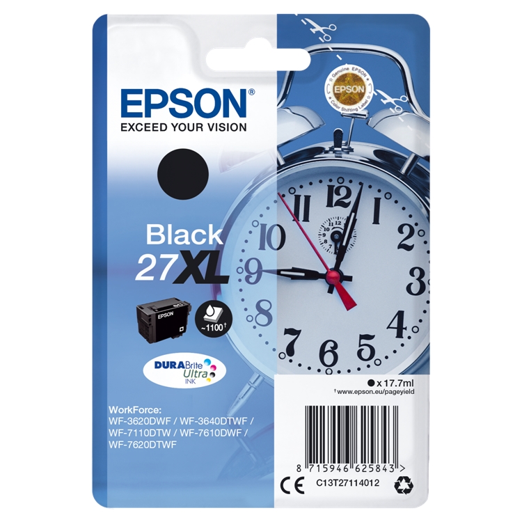 Inkjet Epson 27XL WF-3620DWF/WF-7110DTW musta