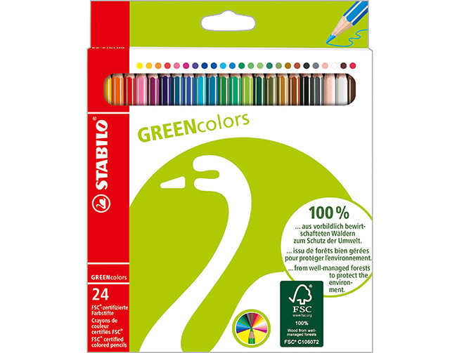 Värikynä STABILO GREENcolors värilajitelma /24