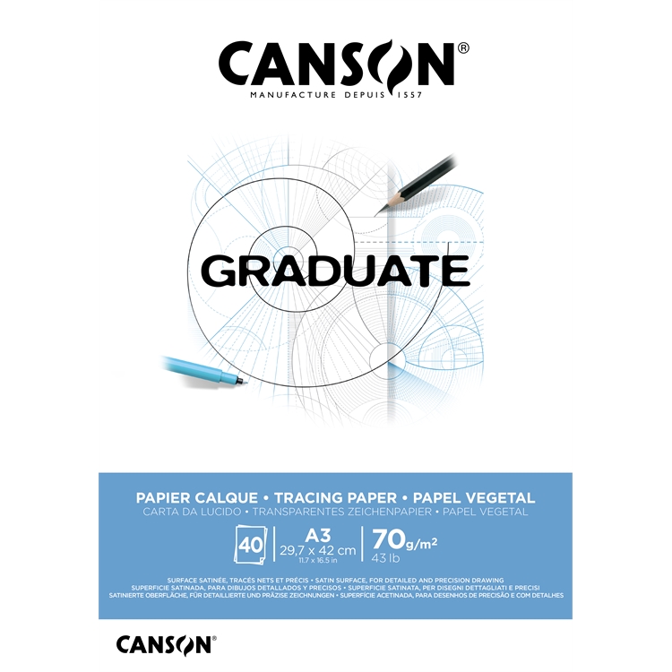 Kuultopaperilehtiö Canson A3/40 70G 7572441