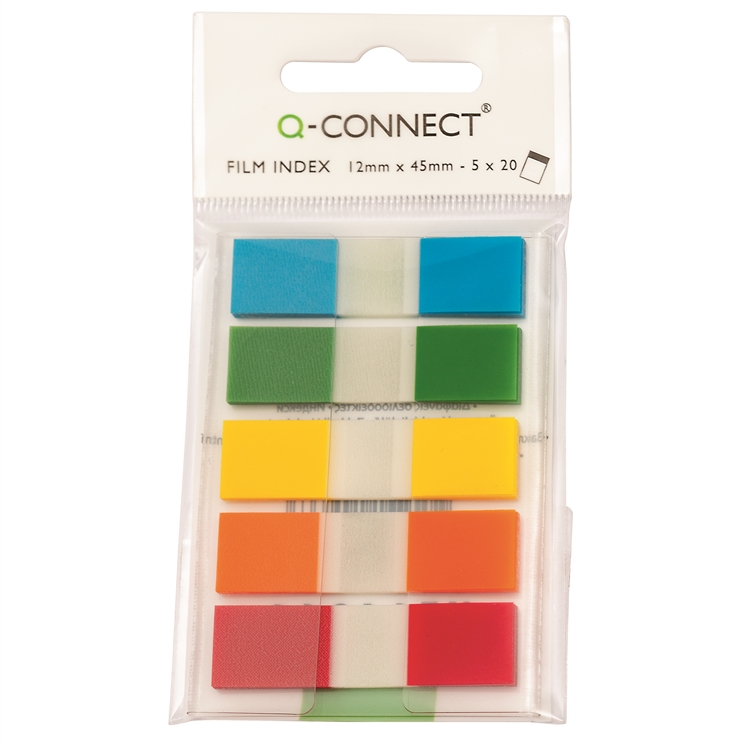 Teippimerkki Q-CONNECT 12x45mm värilajitelma 5x20 merkkiä