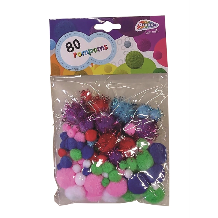 Pompom-pallot Karapap 80 kpl pss
