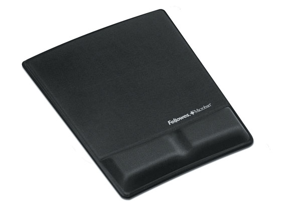 Hiirimatto rannetuella Fellowes Health-V musta