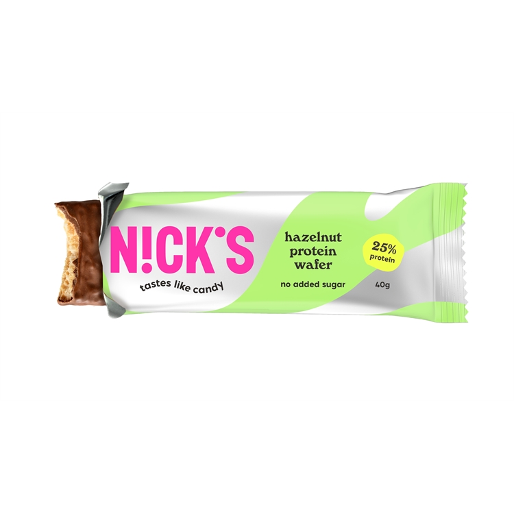 Proteiinipatukka Nick's hazelnut vohveli gluteeniton 40 g - ei lisättyä sokeria, ei palmuöljyä