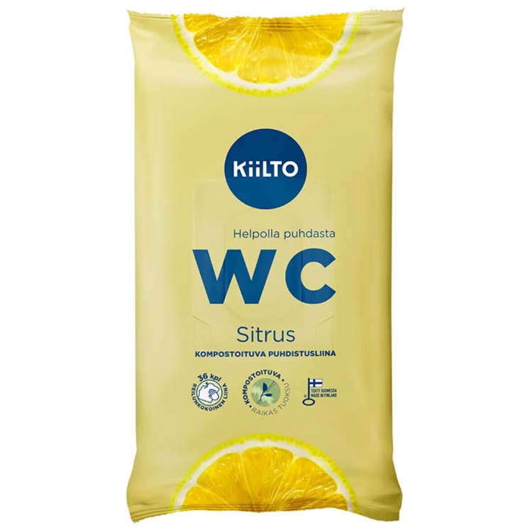 Puhdistusliina WC Kiilto Sitrus /36 - kotimainen, käyttövalmis, kompostoituva