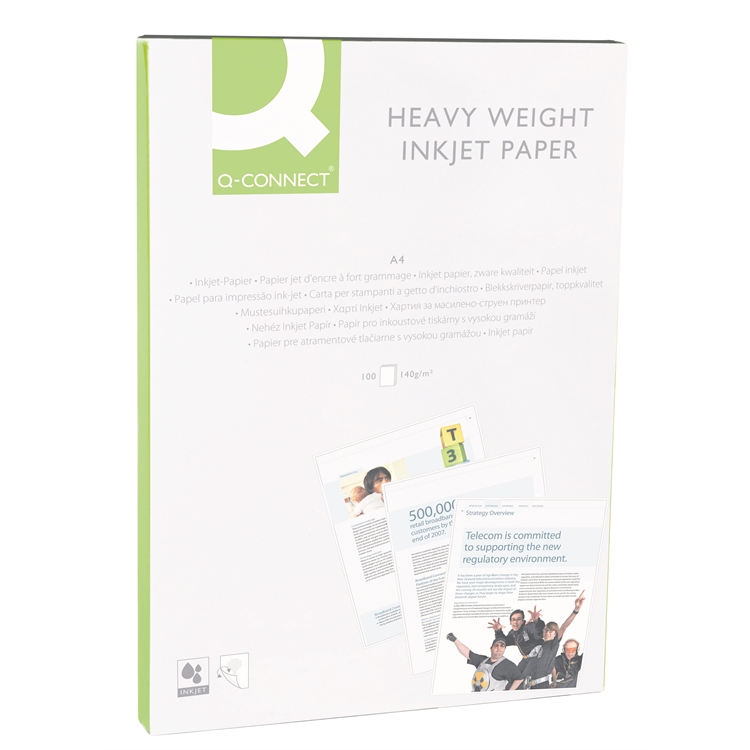 Inkjetpaperi Q-CONNECT heavy A4 140g /100 2-puolinen