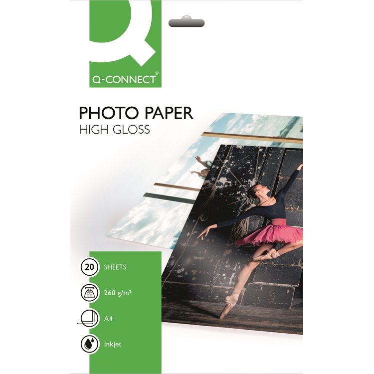 Photopaperi inkjet Q-CONNECT high-glossy A4 260g /20