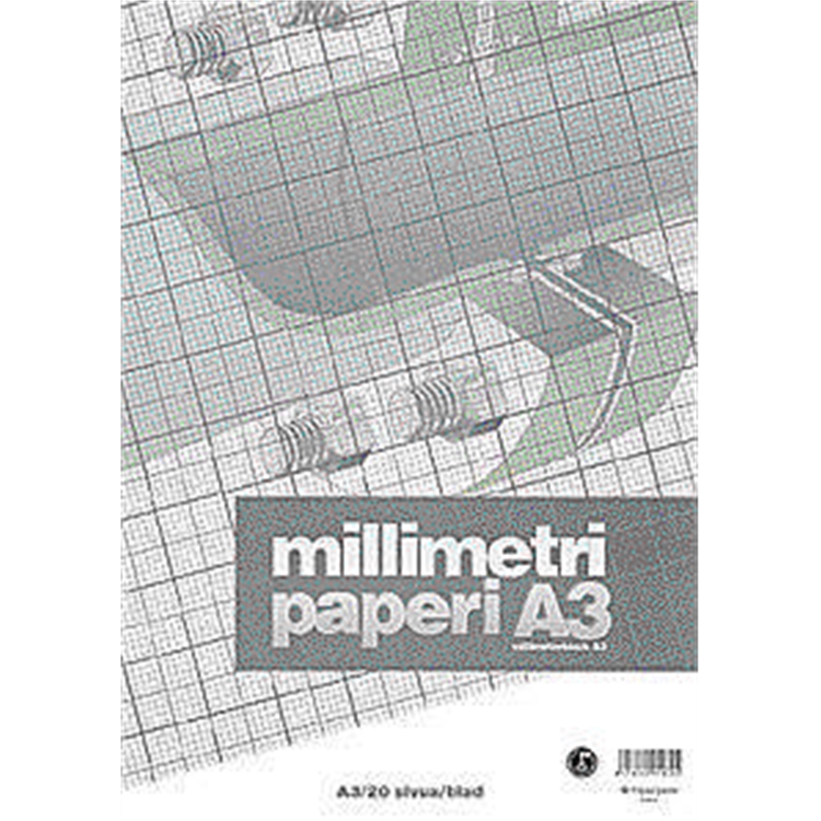 Millimetrilehtiö A3/20 oranssi - millimetripaperi tarkkaan piirtämiseen