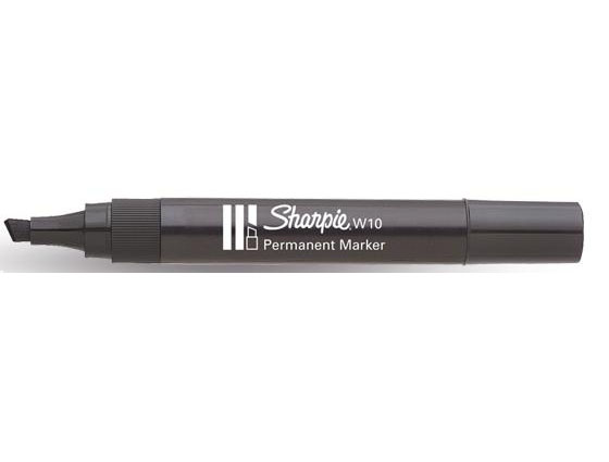 Huopakynä Sharpie W10 musta - tarttuu pysyvästi lähes kaikille pinnoille, valon- ja vedenkestävä