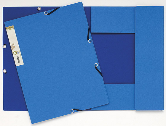 Kulmalukkokansio läpillä Exacompta A4 kierrätetty sininen - kapasiteetti: 225 arkkia