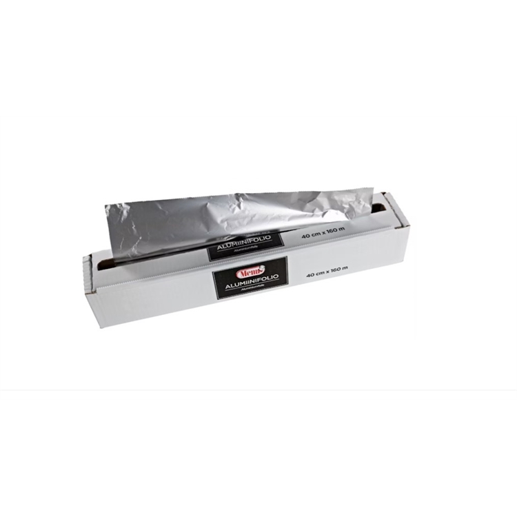 Alumiinifolio Menu 40cmx160m 12 µm - muovinen repäisyreuna mukana paketissa