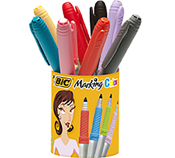 Huopakynä Bic Marking Color värilajitelma 10kpl + kynäpurkki - lähes kaikille pinnoille