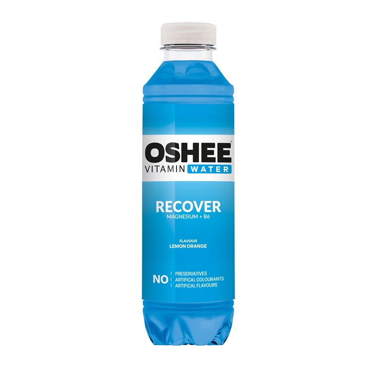 Vitamiinivesi Oshee Recover 0,555L (ei sis pantti) - sitruunainen, hiilihapoton, sis magnesiumia