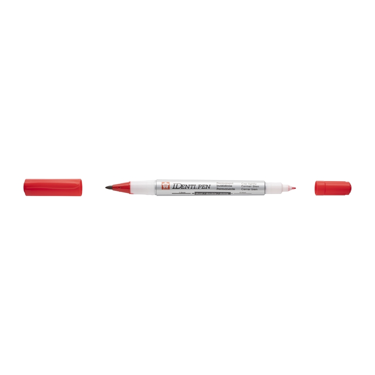 Merkintäkynä Sakura Identi-Pen Dual Marker punainen - pysyvä, valon- ja vedenkestävä