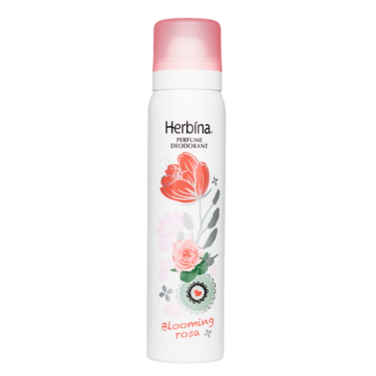 Parfyymideodorantti Herbina Blooming Rosa 100ml - ihoystävällinen ja alumiiniton deodorantti