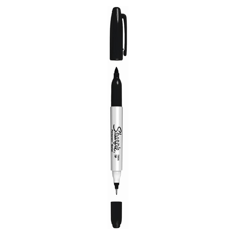 Huopakynä Sharpie Twintip kaksipäinen F+EF musta