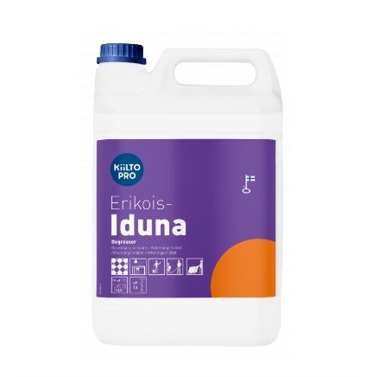 Puhdistusaine Kiilto Erikois-Iduna emäksinen 5 L - kotimainen, hajusteeton, erittäin tehokas