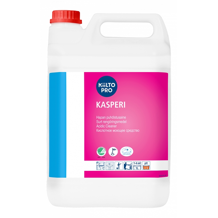 Puhdistusaine Kiilto Kasperi hapan 5 L - kosteat tilat, saostumien ja ruosteen poisto
