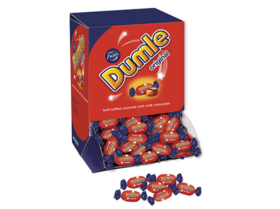 Suklaakonvehti Fazer Dumle 3 kg - pehmeällä maitosuklaalla kuorrutettu toffee
