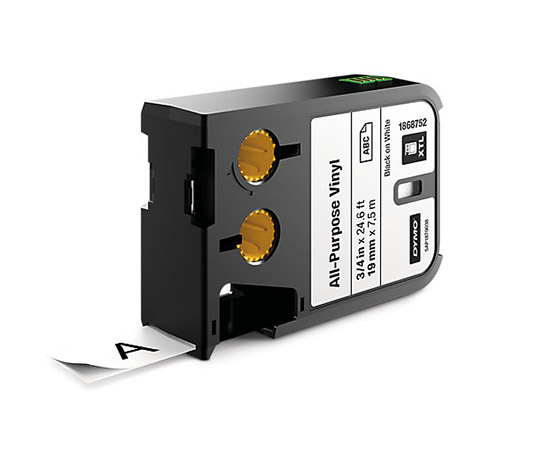 Vinyylitarra Dymo XTL 19mm 7m musta/valkoinen