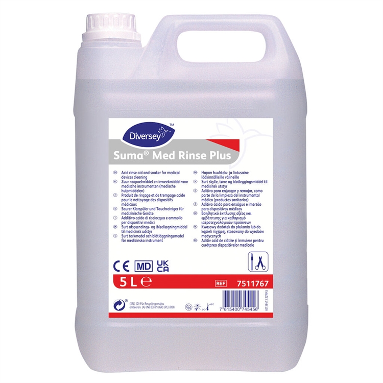Huuhtelu-ja liotusaine sairaalavälineille Suma Med Rinse 2x5L - lääkinnällisten laitteiden puhdistus