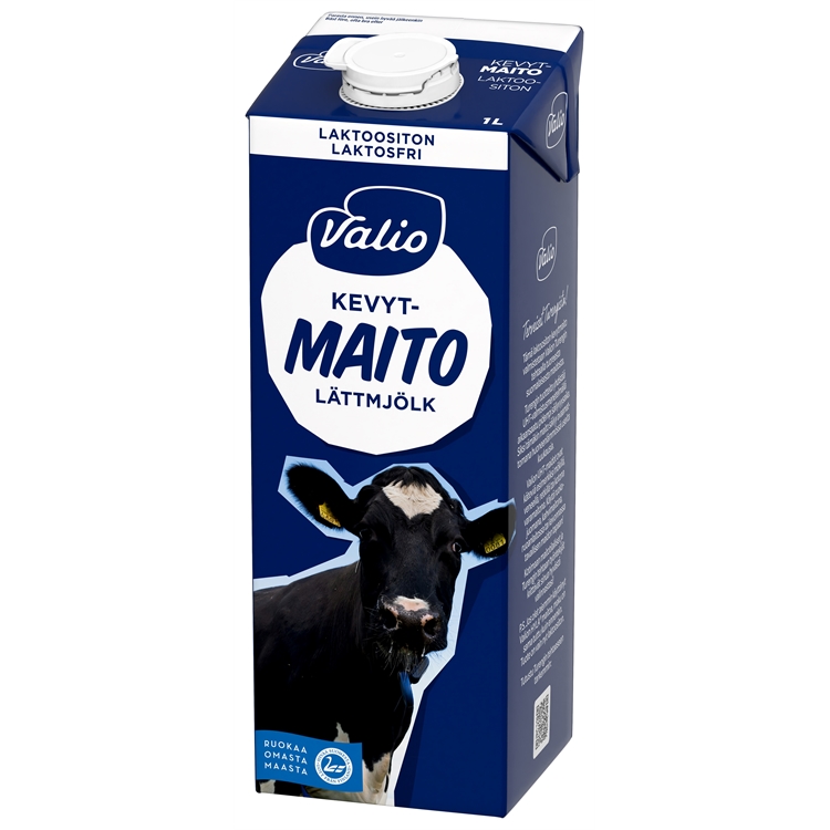 Kevytmaito Valio laktoositon UHT 1L - säilyy avaamattomana huoneenlämmössä