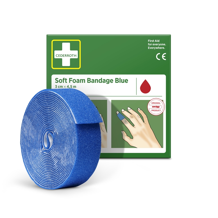 Laastari Cederroth Soft Foam sininen 3 cm x 4,5 m