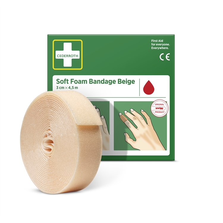 Laastari Cederroth Soft Foam beige 3 cm x 4,5 m