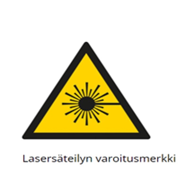 Opastekyltti laser tai muu säteilyvaara