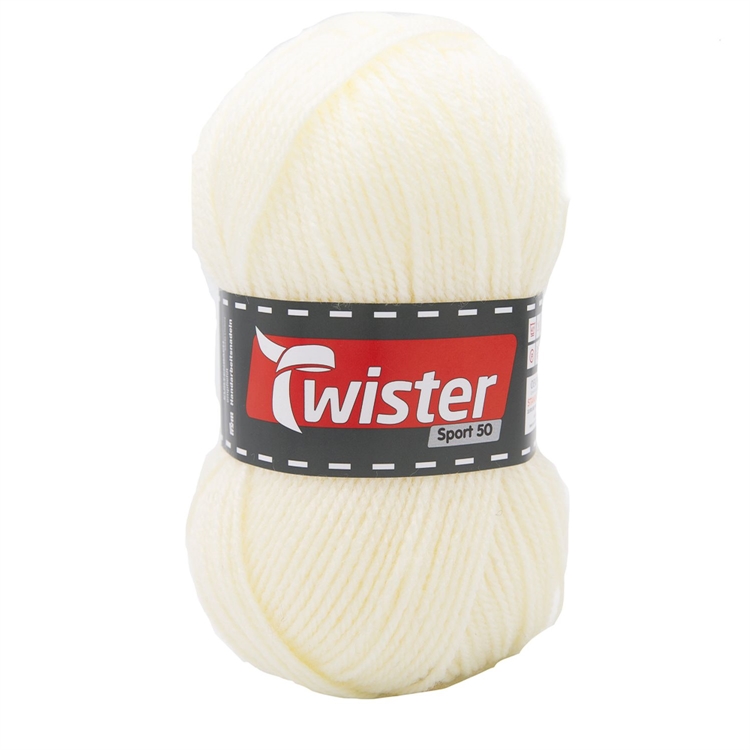 Neulelanka Twister Sport 50 50 g luonnonvalkoinen