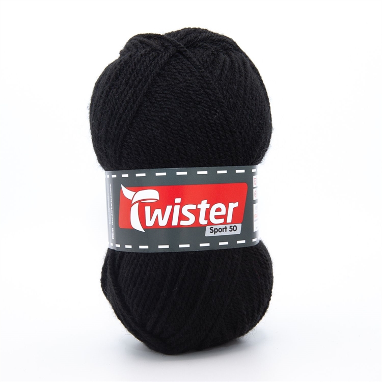 Neulelanka Twister Sport 50 50 g musta