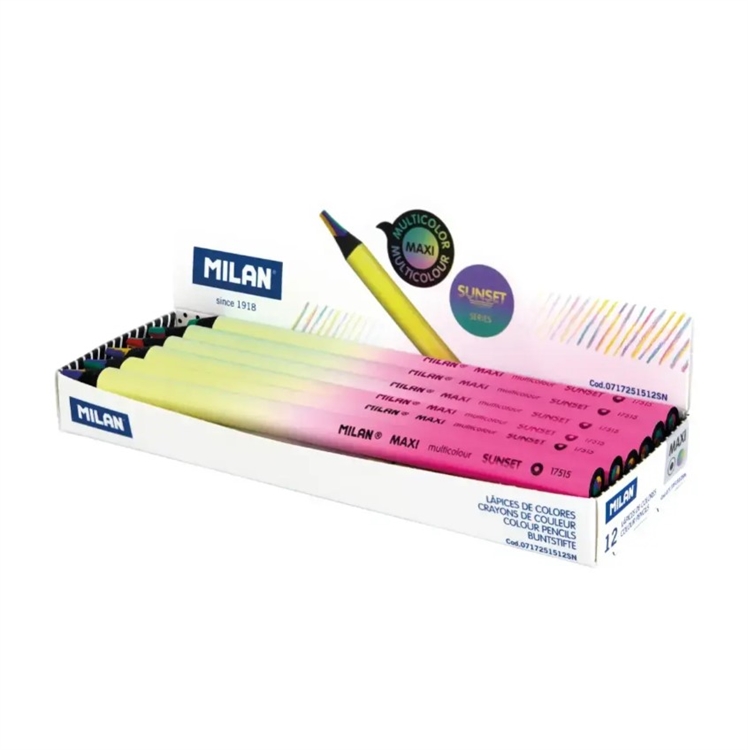 Monivärikynä MILAN MAXI Sunset /12 kpl - yhdessä kynässä neljä väriä