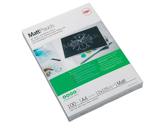 Laminointitasku - laminointikalvo GBC A4 125 mic matta /100