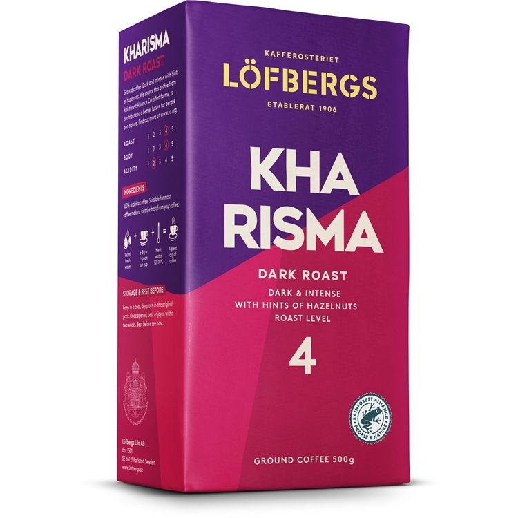 Kahvi Löfbergs Kharisma suodatinjauhatus 500g - tumma, intensiivinen, kaakaon vivahteita
