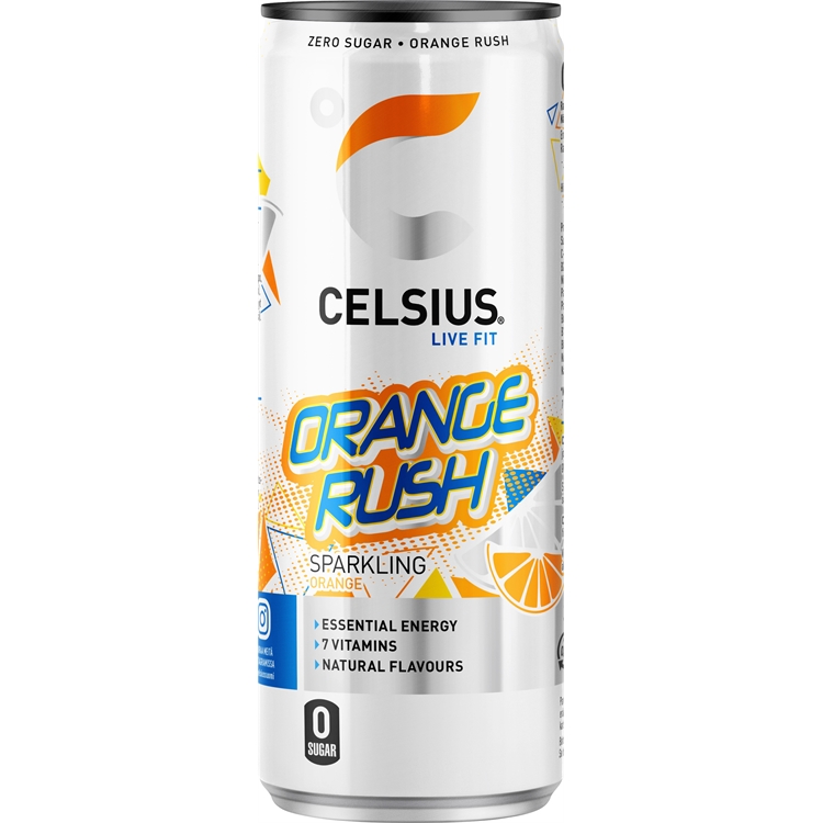 Energiajuoma Celsius Orange Rush 335 ml (ei sis.pantt) - sokeriton, vegaaninen