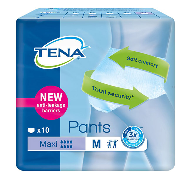 Inkohousut TENA ProSkin Pants Maxi M - imee nesteet ja poistaa hajut, joustavat, hengittävät