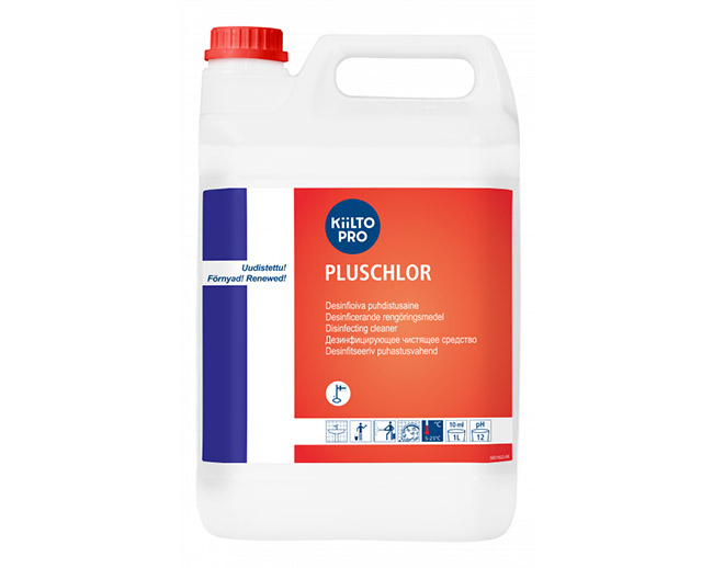 Puhdistusaine Kiilto Pluschlor desinfioiva 5 L - kaikille emäksisiä aineita sietäville pinnoille