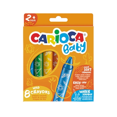 Väriliitu Carioca baby wild 2+ /8kpl - turvalliset ja pehmeät väriliidut perheen pienimmille