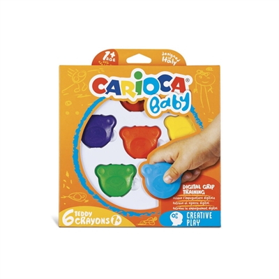 Väriliitu Carioca baby teddy 1+ /6kpl - turvalliset ja pehmeät väriliidut perheen pienimmille