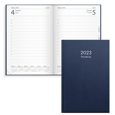 Päiväkirja sininen keinonahka sidot2023 - Burde